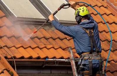 Démoussage et hydrofuge de toiture au Bessat